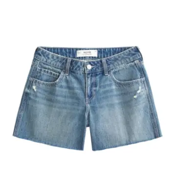 Medium Wash High-Rise Denim Shorts
