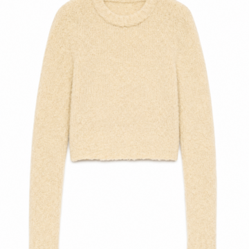 Cream Fuzzy Knit Cropped Sweater
