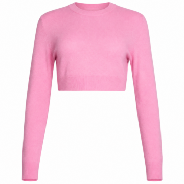 Light Pink Cropped Crew Neck Sweater